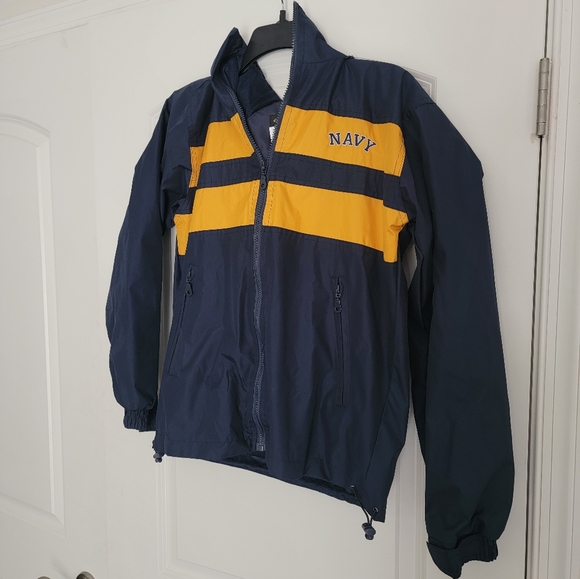 UNITED STATES NAVAL ACADEMY NAVY EMBROIDERED RAIN SPRING JACKET SIZE SMALL - Picture 2 of 11